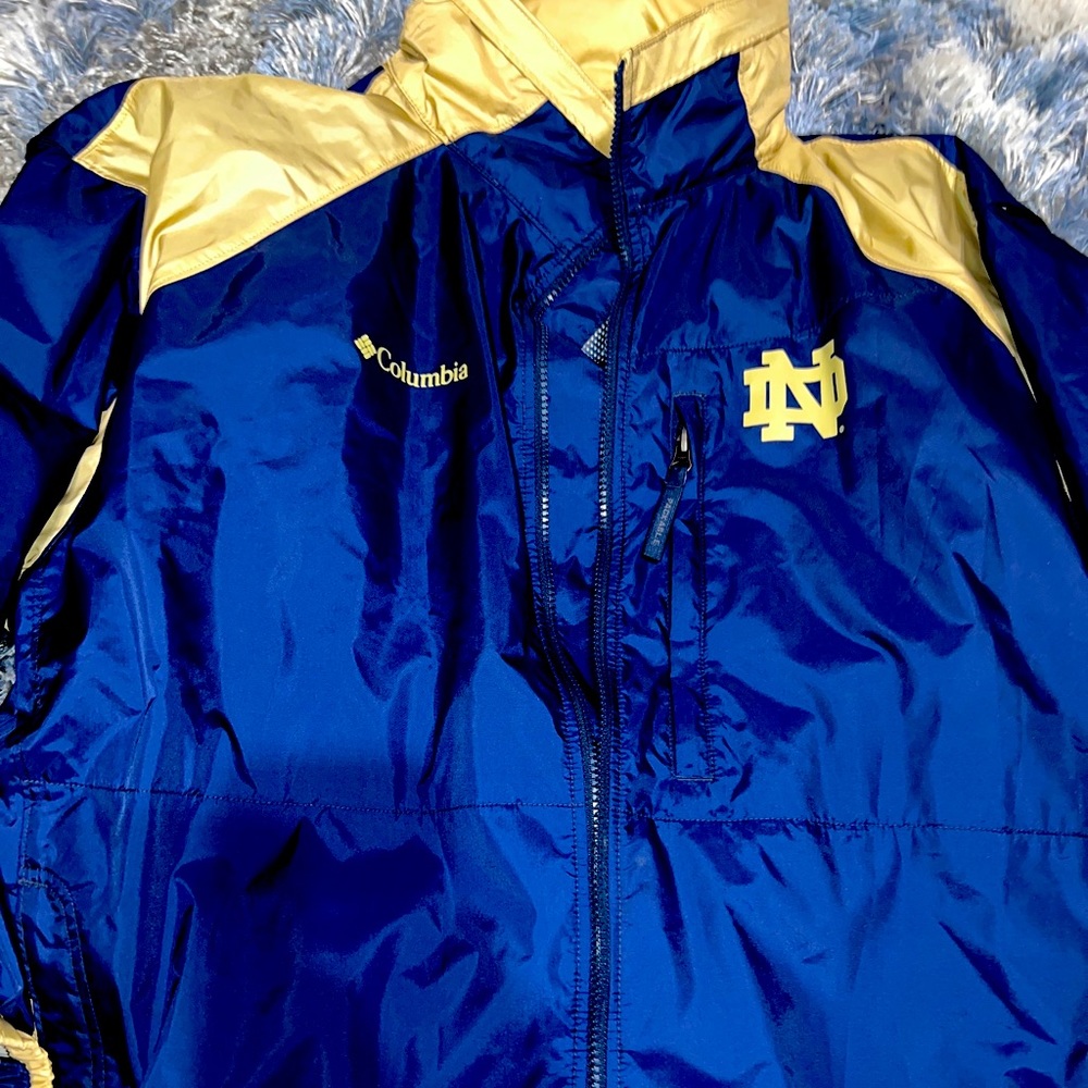 Columbia NCAA Notre Dame Fighting Irish Windbreaker Rain Jacket Men’s Size Xl